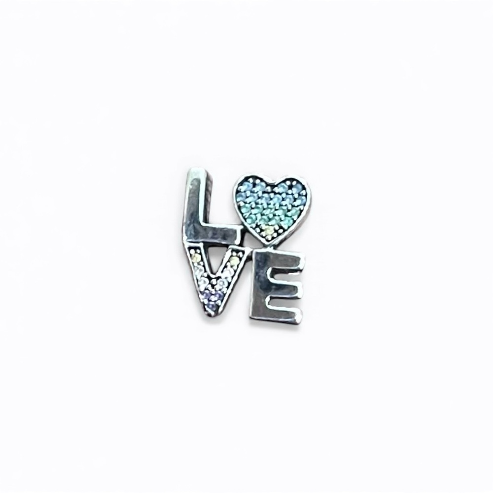 Pandora Rainbow Sparkle LOVE Charm - Picture 3 of 5